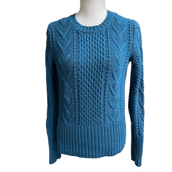Gap Blue Cable Knit‎ Crewneck Sweater Size: M - Picture 1 of 7